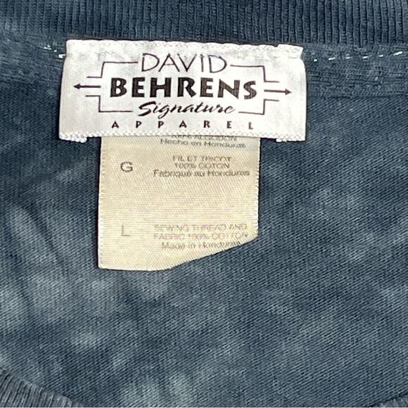 Vintage David Behrens Native American Arapahoe Moon Wolf Tie-dye Tshirt -L - Picture 4 of 4